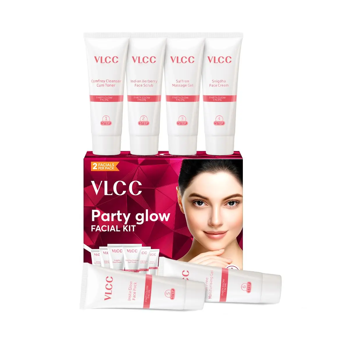 VLCC Party Glow Facial Kit 60gm (2.12 Oz) | Natural Glow for All Skin Types - view 3