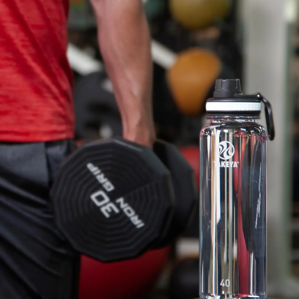 Takeya Tritan Water Bottle with Spout Lid | 40 oz BPA-Free, Dishwasher Safe, Leak-Proof, Modern Design - view 4