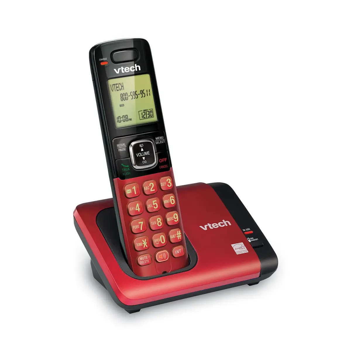 VTech CS6719-16 DECT 6.0 Cordless Phone with Caller ID, 1 Handset, Red | Authentic USA Import - main product image