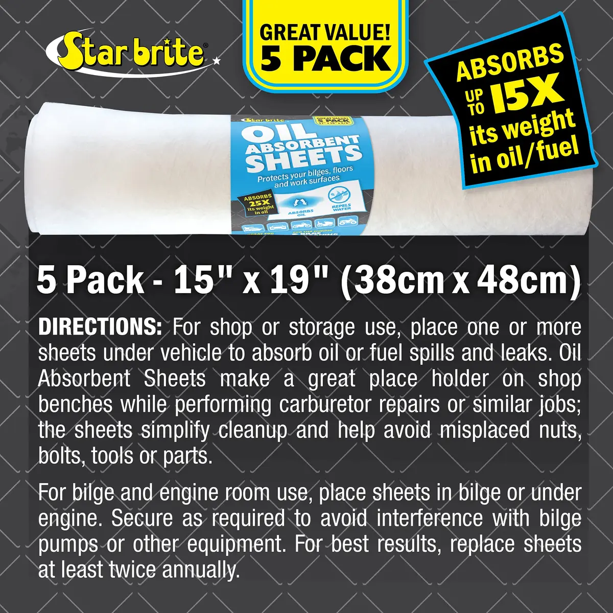 STAR BRITE Bilge Oil Pads 0.35 kg (0.72 lb) | Absorbs Oil, Repels Water - view 3