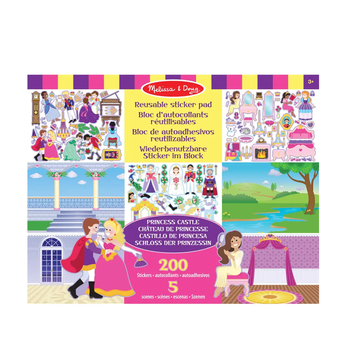 Melissa & Doug Reusable Sticker Pad Set: Fairies, Princess Castle, Play House, Dress-Up | 680+ Stickers - view 6