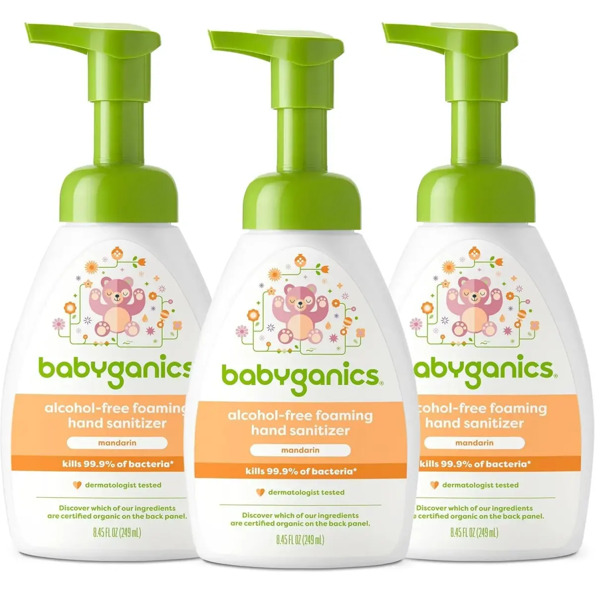 Babyganics Alcohol-Free Foaming Hand Sanitizer Mandarin 253ml (8.45 Fl Oz) | Kills 99.9% Bacteria - main product image