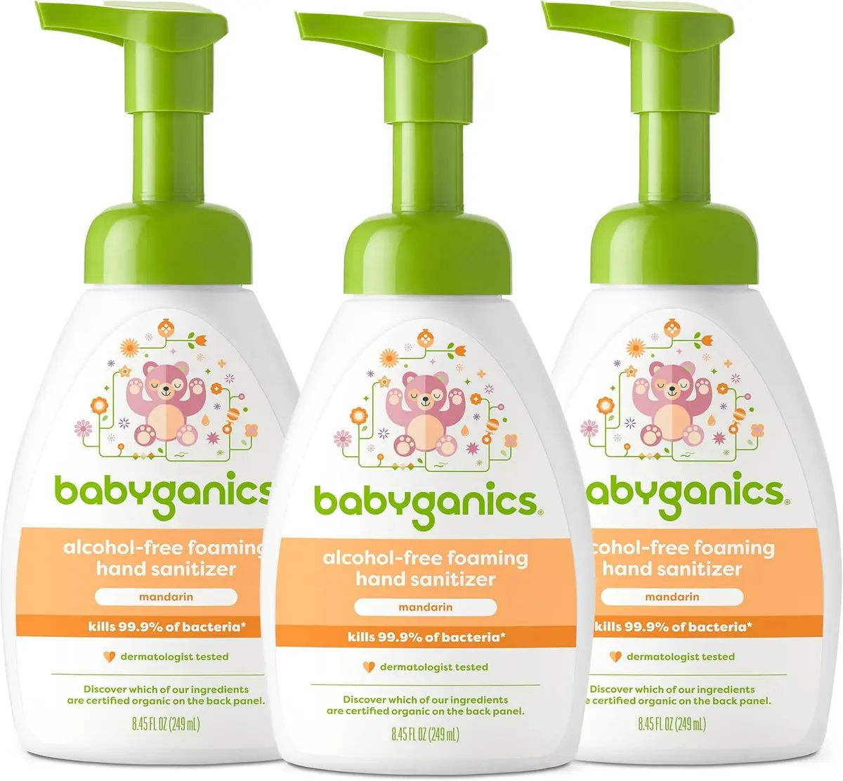 Babyganics Alcohol-Free Foaming Hand Sanitizer Mandarin 253ml (8.45 Fl Oz) | Kills 99.9% Bacteria - main product image