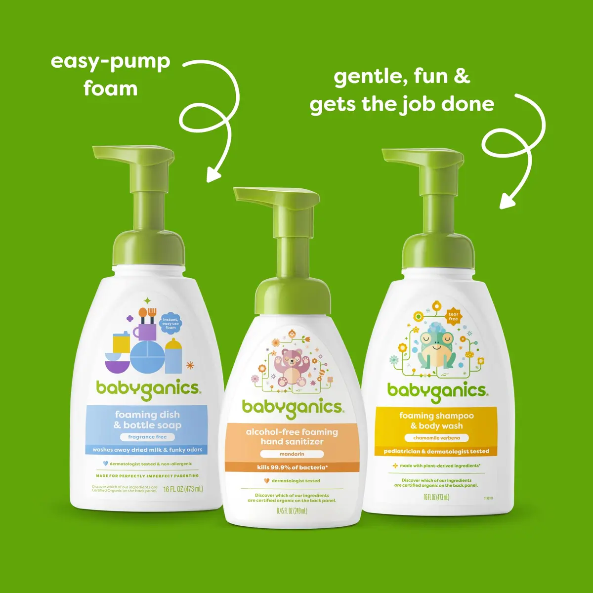 Babyganics Alcohol-Free Foaming Hand Sanitizer Mandarin 253ml (8.45 Fl Oz) | Kills 99.9% Bacteria - view 5