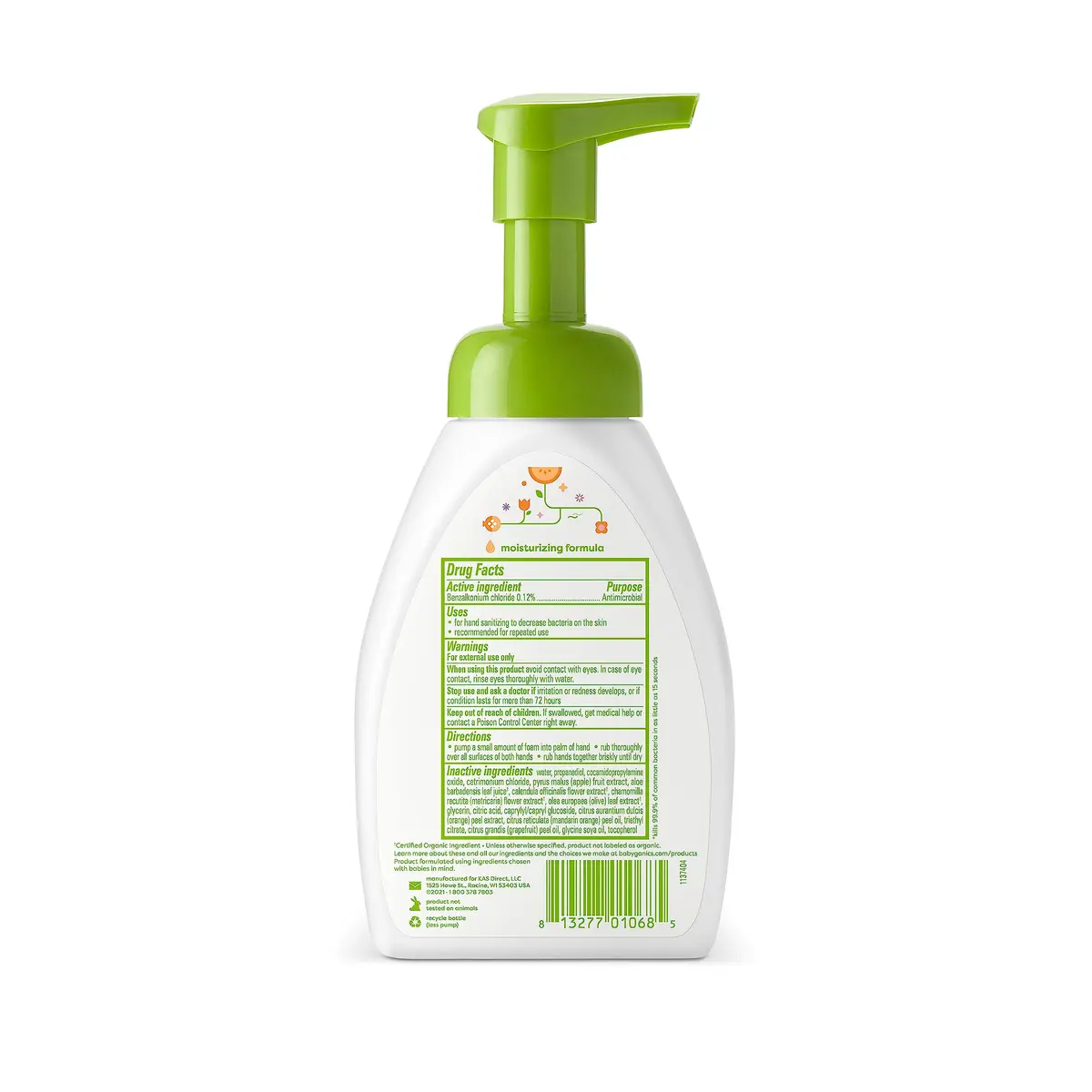 Babyganics Alcohol-Free Foaming Hand Sanitizer Mandarin 253ml (8.45 Fl Oz) | Kills 99.9% Bacteria - view 4