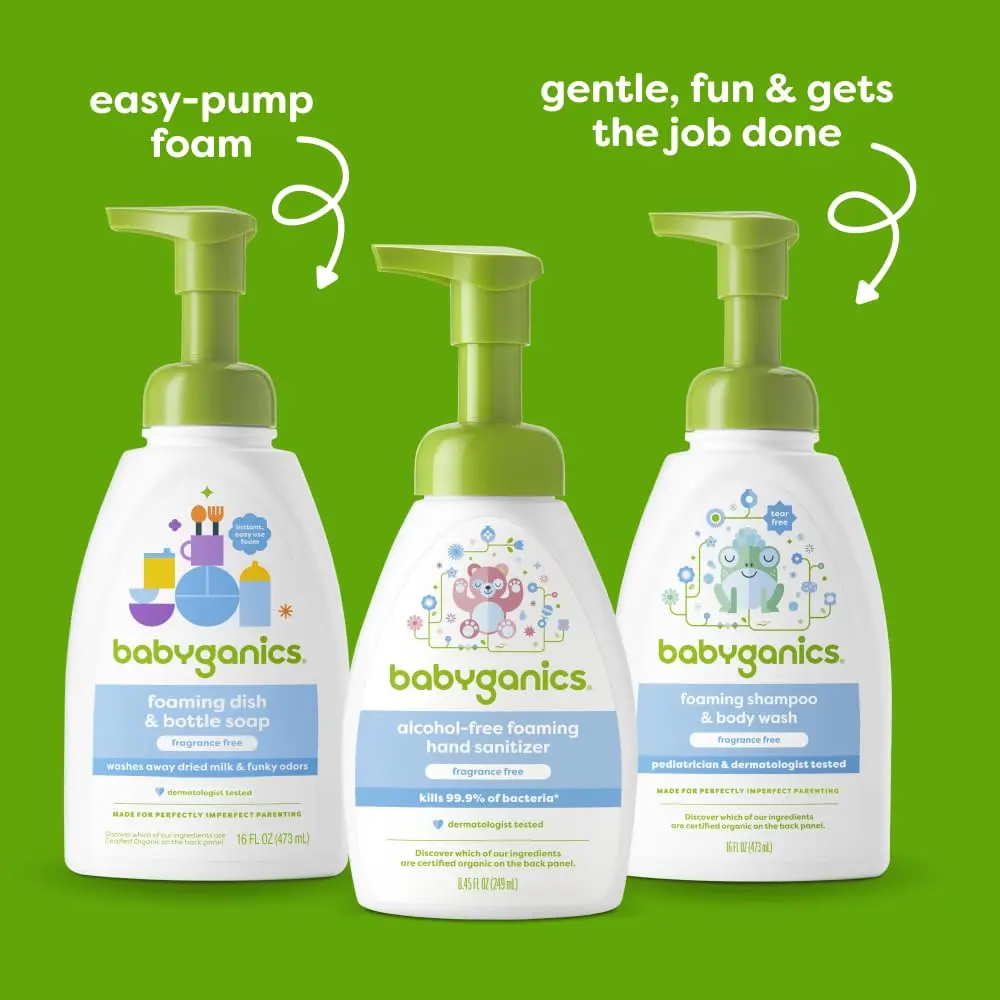 Babyganics Alcohol-Free Foaming Hand Sanitizer, Fragrance Free 253ml (8.45 Fl Oz) | Kills 99.9% of Bacteria - view 4