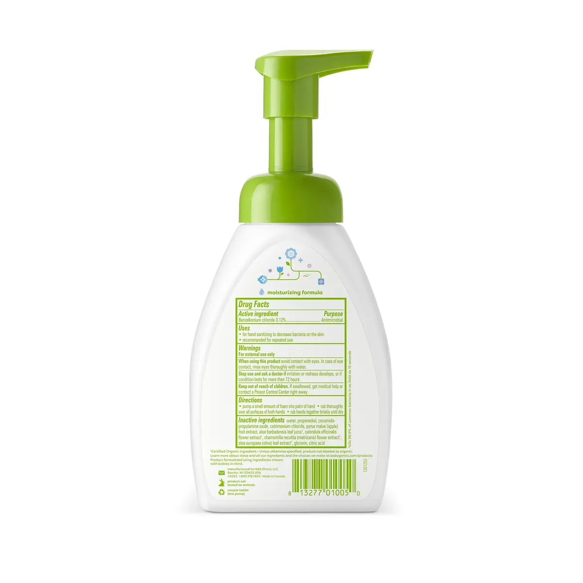 Babyganics Alcohol-Free Foaming Hand Sanitizer, Fragrance Free 253ml (8.45 Fl Oz) | Kills 99.9% of Bacteria - view 2
