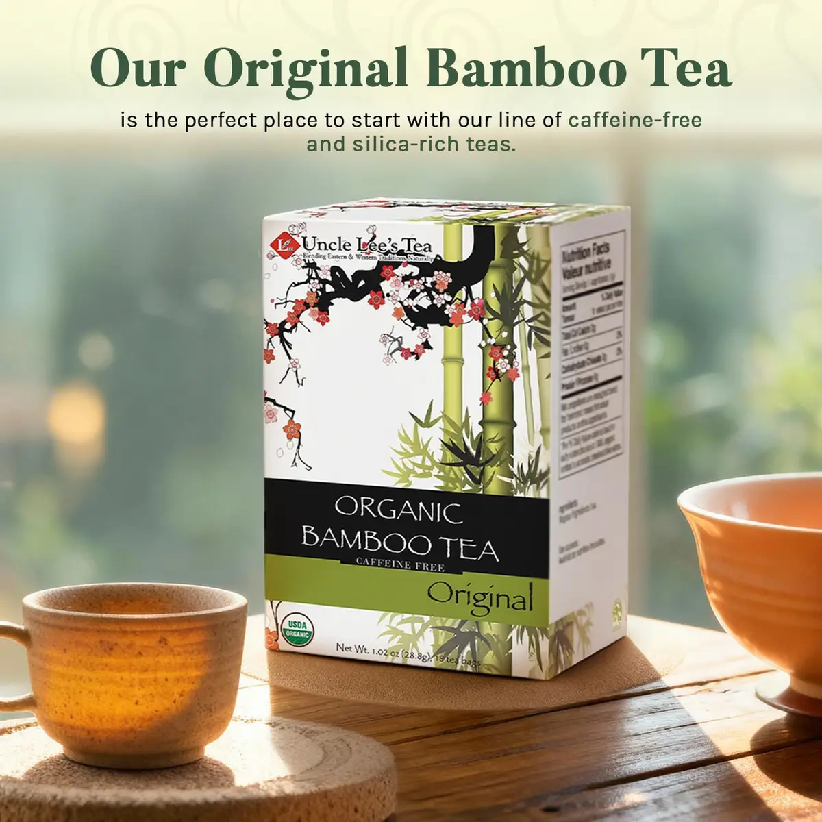 Uncle Lee's Organic Tea Bamboo Hibiscus 18 Tea Bags | Caffeine-Free & Organic Support for Hair, Skin & Nails - view 5