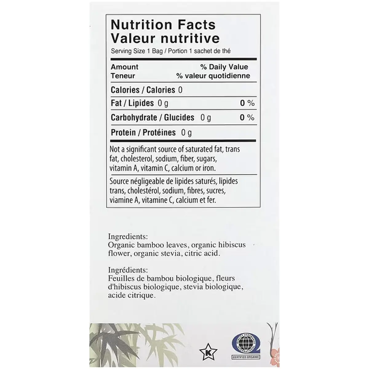 Uncle Lee's Organic Tea Bamboo Hibiscus 18 Tea Bags | Caffeine-Free & Organic Support for Hair, Skin & Nails - view 2