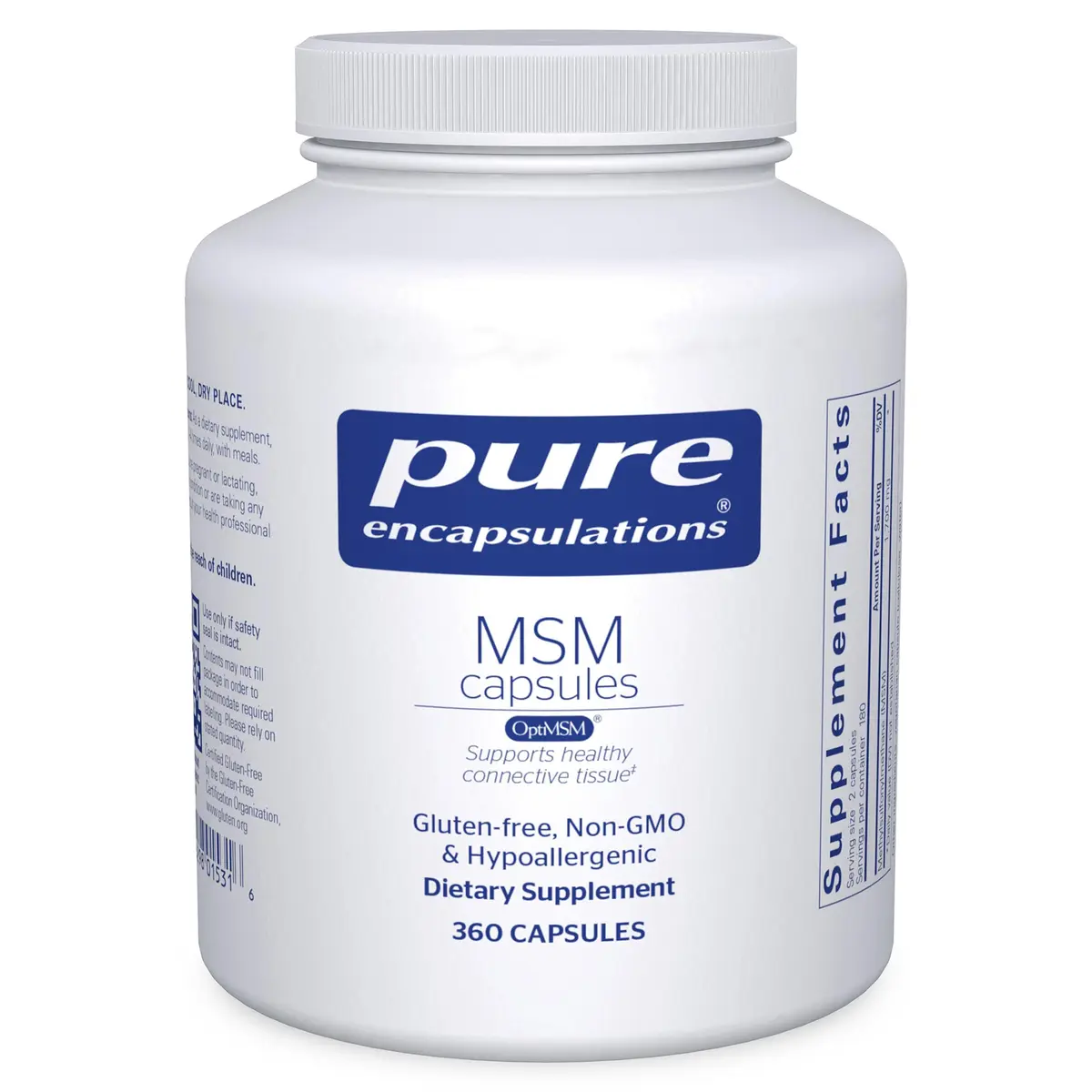 Pure Encapsulations MSM Capsules 360 Count | Sulfur Supplement for Joint Health, Immune Function, Hair, Skin & Nails - main product image