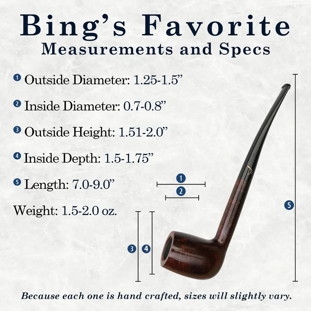 Savinelli Bing's Collection - Long Straight Billiard 1 Count | Handcrafted Italian Briar Pipe for Collectors - view 2
