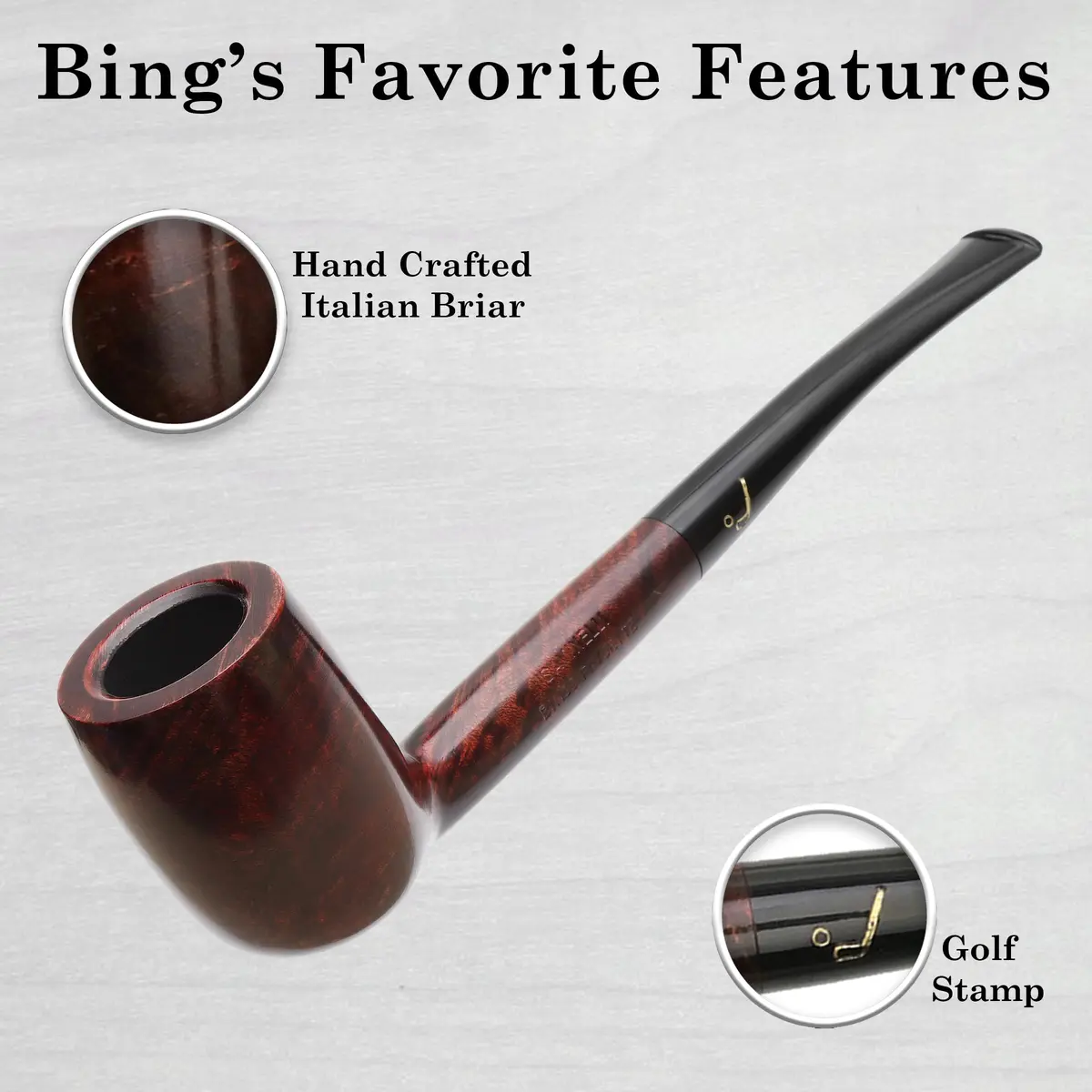 Savinelli Bing's Collection - Long Straight Billiard 1 Count | Handcrafted Italian Briar Pipe for Collectors - view 3