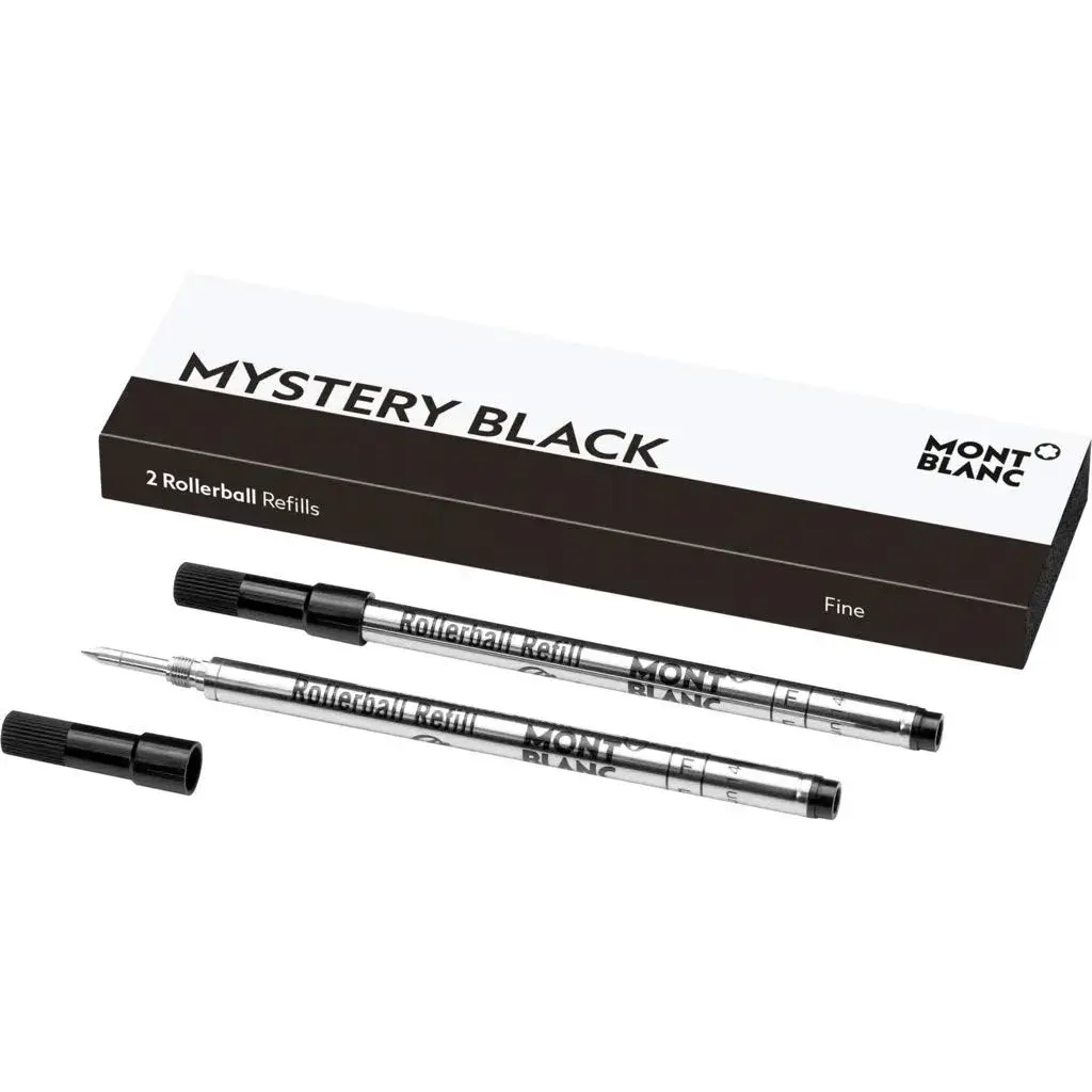MONTBLANC Rollerball Refills (F) Mystery Black 2 Count (Pack of 1) | Smooth Ink Flow for Executive Business - main product image