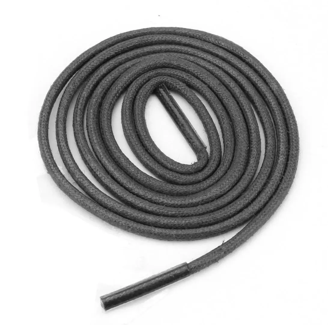BCB Wear Waxed Cotton Round Shoelaces 1/8" Thick Solid Colors for Dress Shoes (Dark Grey-36) | Durable Wax Coated Laces for Formal Shoes - main product image