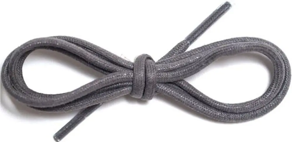 BCB Wear Waxed Cotton Round Shoelaces 1/8" Thick Solid Colors for Dress Shoes (Dark Grey-36) | Durable Wax Coated Laces for Formal Shoes - view 2