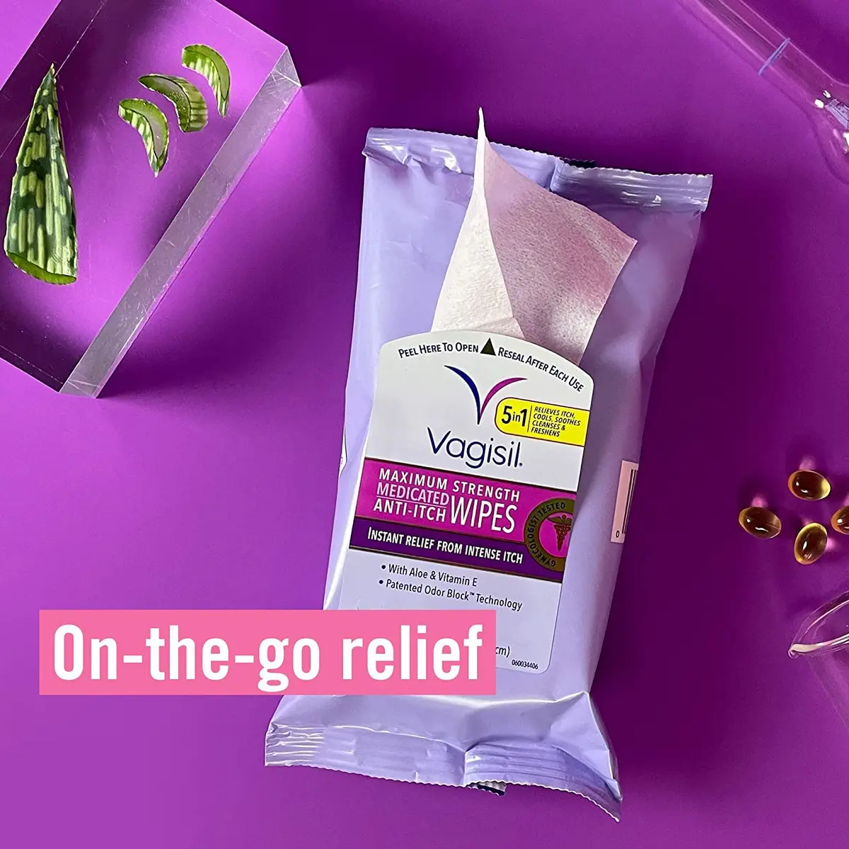 Vagisil Anti-Itch Medicated Feminine Wipes 20 Count | Fast Relief for Vaginal Itch & Odor - view 4