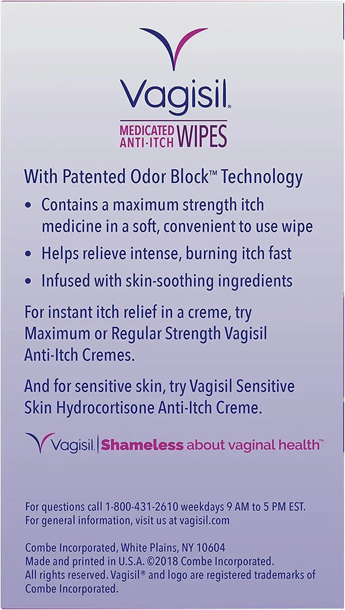 Vagisil Anti-Itch Medicated Feminine Wipes 20 Count | Fast Relief for Vaginal Itch & Odor - view 9