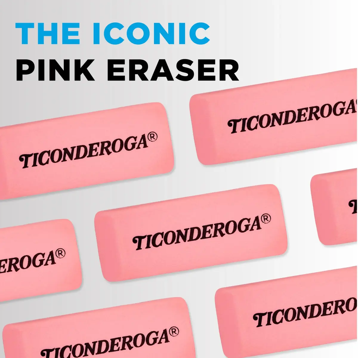 Ticonderoga Pink Wedge Erasers 3 Count | Classic Eraser for Clean Corrections - view 5