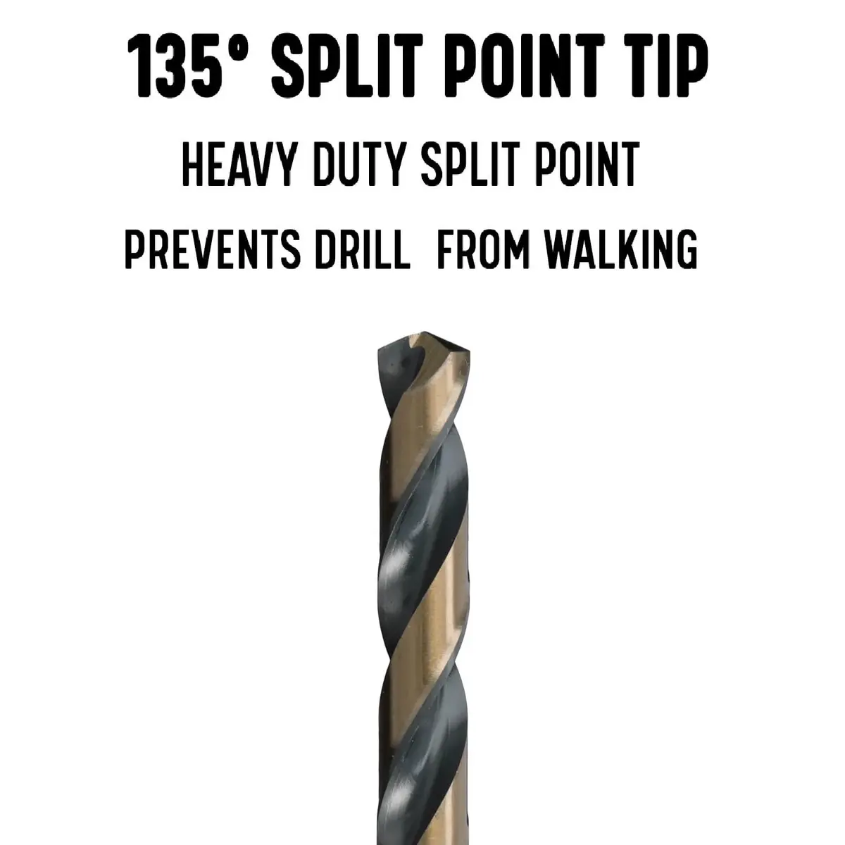 Drill America KFDML Series 1/4" High Speed Steel Twist Drill Bit Pack of 12 | Heavy Duty Self-Centering - view 3