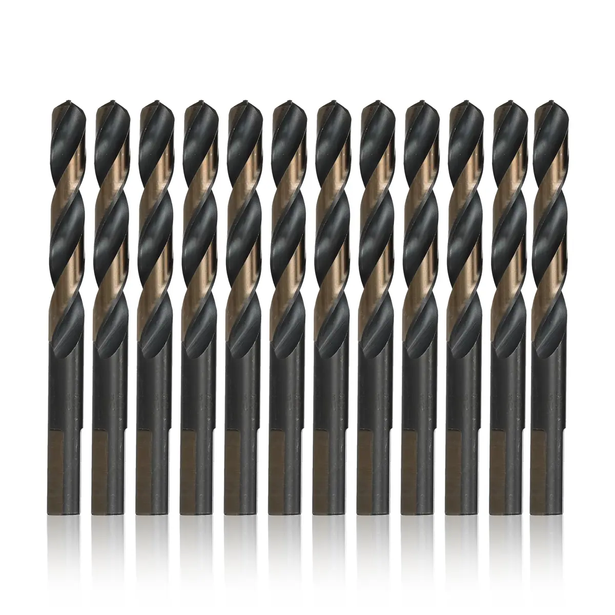 Drill America 1/8" High Speed Steel Black & Gold KFD Split Point Drill Bit with 3-Flat Shank (Pack of 12), KFDML Series | Heavy Duty Twist Drill - main product image