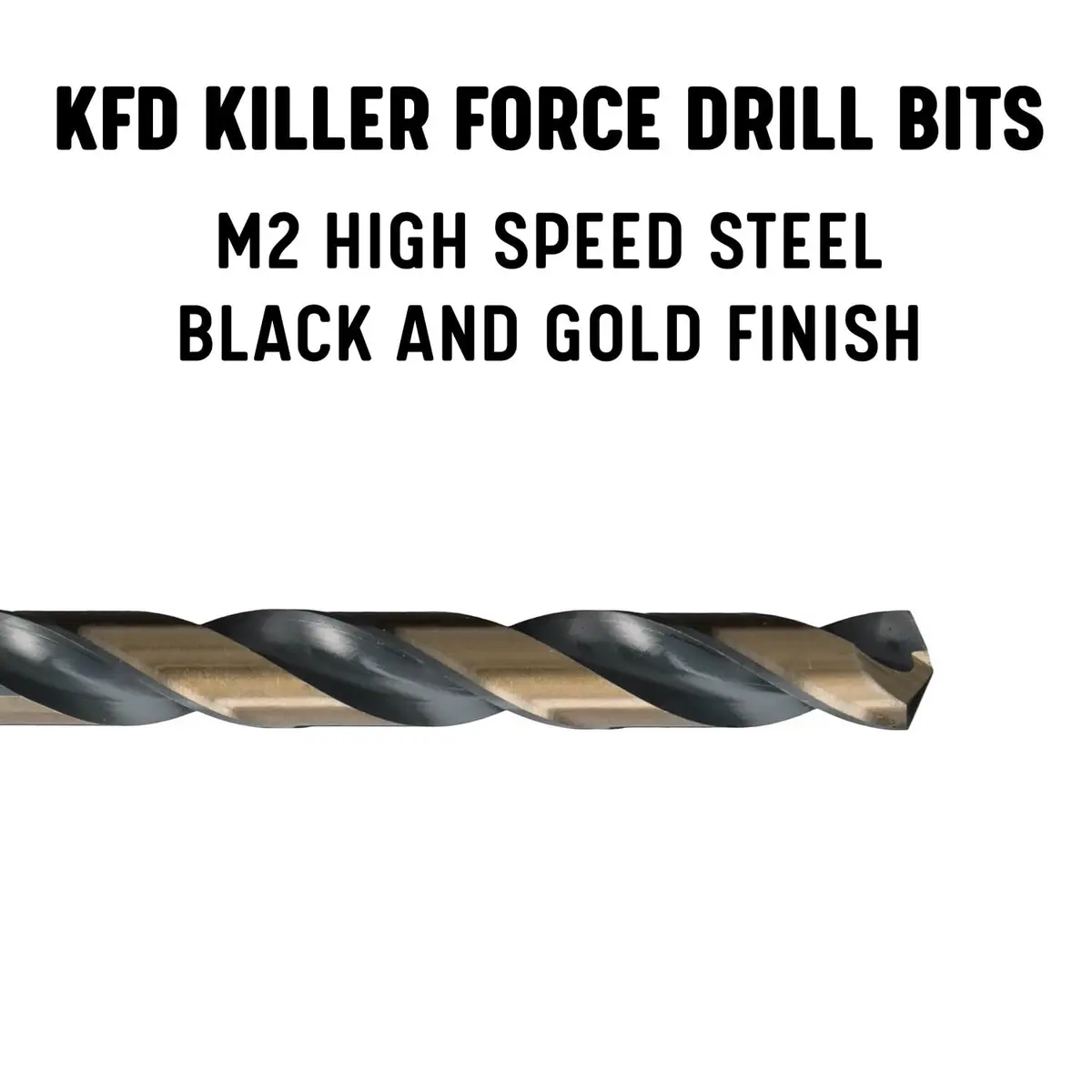 Drill America 11/32" High Speed Steel Black & Gold KFD Split Point Drill Bit with 3-Flat Shank (Pack of 6), KFDML Series | Heavy Duty Twist Drill - view 2
