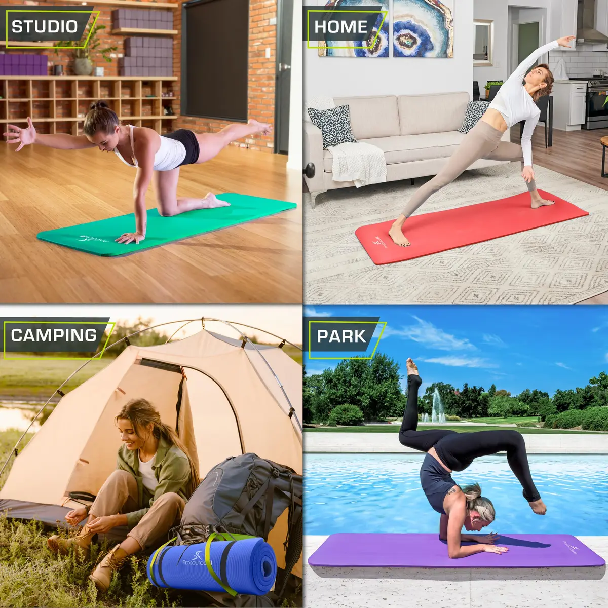 ProSourceFit Extra Thick Yoga and Pilates Mat ½” (13mm) 71-inch Long | High Density Exercise Mat with Comfort Foam and Carrying Strap - view 5