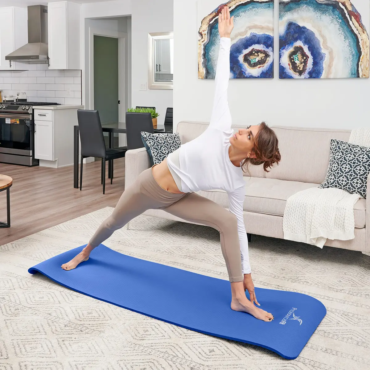 ProSourceFit Extra Thick Yoga and Pilates Mat ½” (13mm) 71-inch Long | High Density Exercise Mat with Comfort Foam and Carrying Strap - view 6