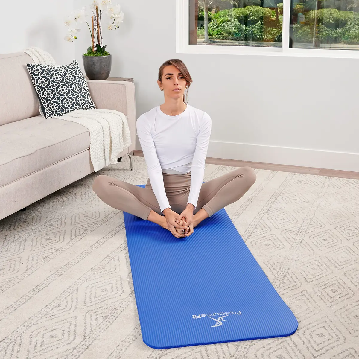 ProSourceFit Extra Thick Yoga and Pilates Mat ½” (13mm) 71-inch Long | High Density Exercise Mat with Comfort Foam and Carrying Strap - view 7