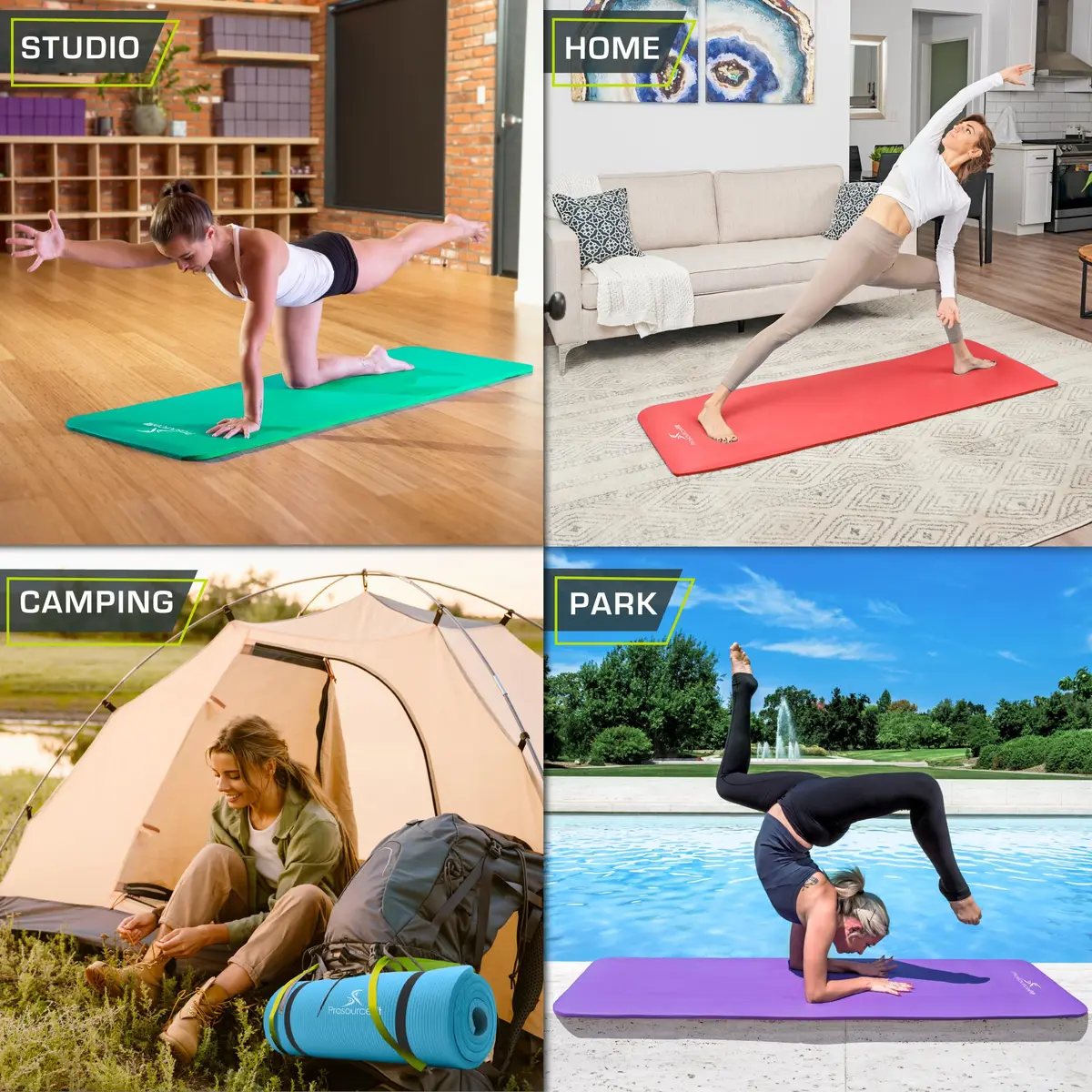 ProSource Extra Thick Yoga & Pilates Mat ½” (13mm) | 71-inch Long, Non-Slip, Moisture-Resistant - view 5