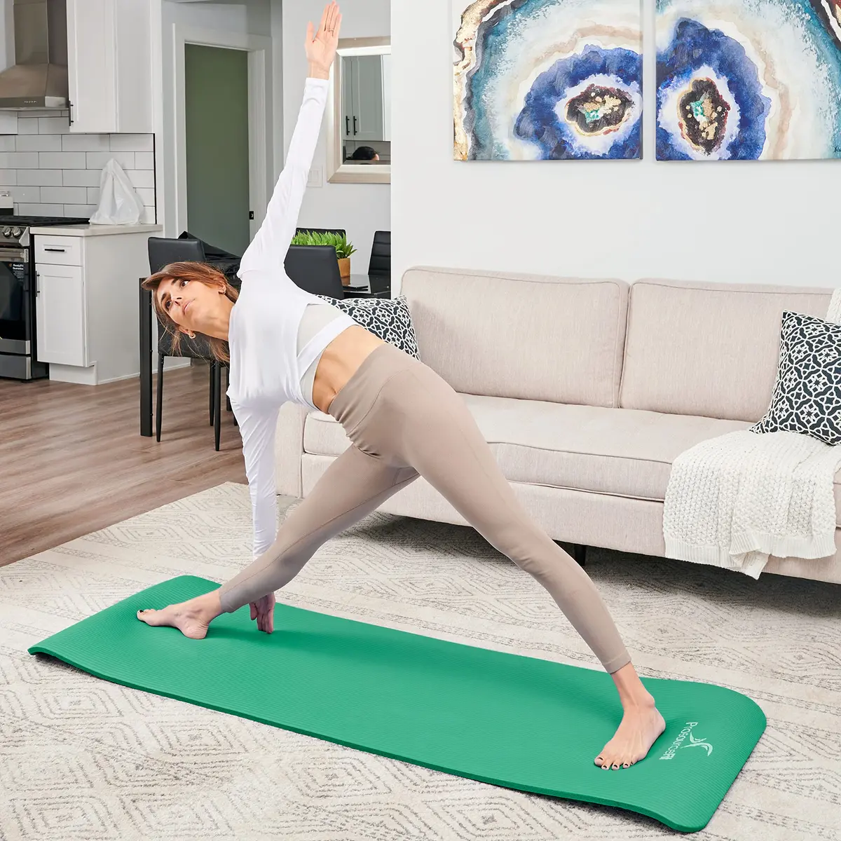 ProSource Extra Thick Yoga & Pilates Mat ½” (13mm) | 71-inch Long, Non-Slip, Moisture-Resistant - view 7