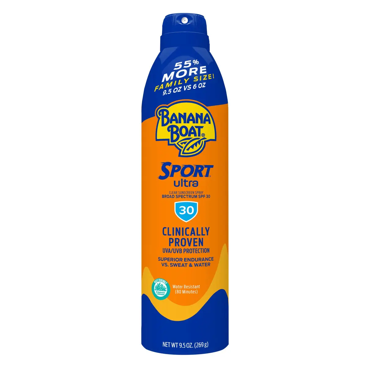Banana Boat Sport Ultra SPF 30 Sunscreen Spray 255 g (9.5 oz) | Sweat & Water Resistant 80 Min - main product image