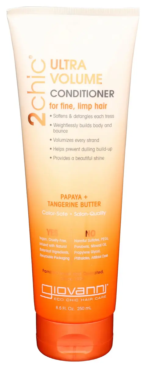 Giovanni 2Chic Papaya Conditioner 8.5 Fl Oz | Volumizing & Detangling for Fine Hair - main product image
