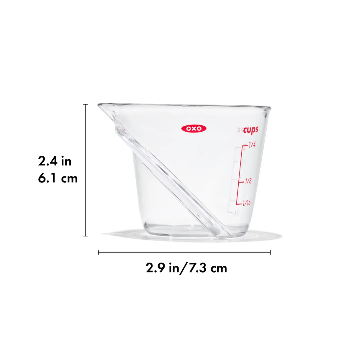 OXO Good Grips Mini Angled Measuring Cup 2 oz (59 ml) | Read Measurements From Above - view 6