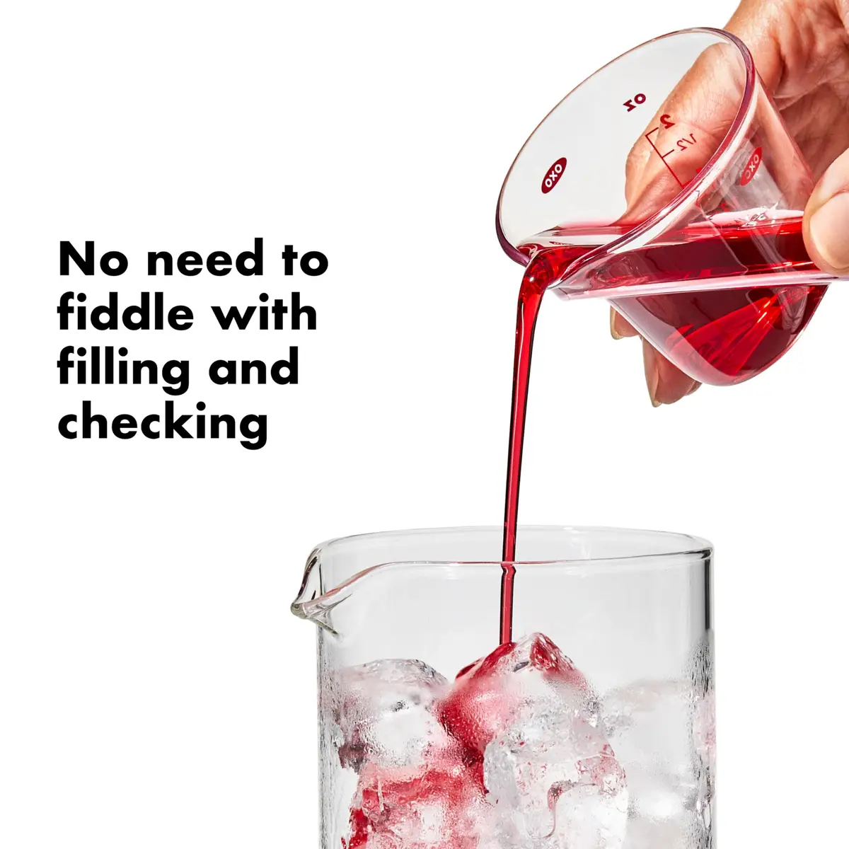 OXO Good Grips Mini Angled Measuring Cup 2 oz (59 ml) | Read Measurements From Above - view 3