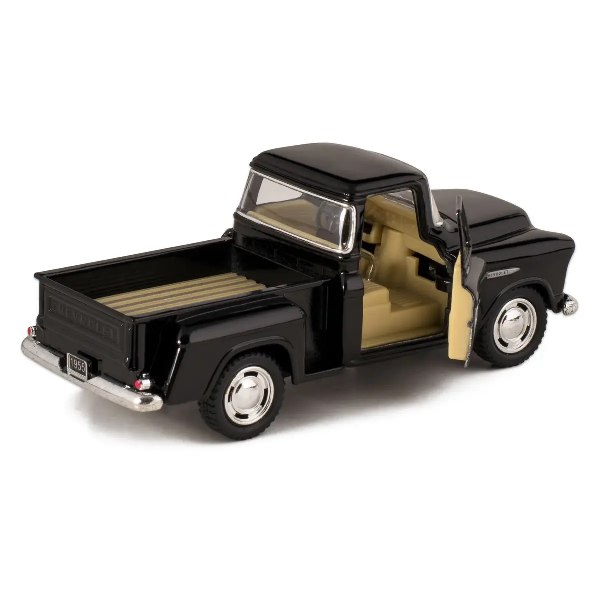 KiNSMART 1955 Chevrolet Stepside Pickup Truck 5 Inch 1:32 Scale Die Cast Metal Little Truck (Black) | Classic American Model - view 2