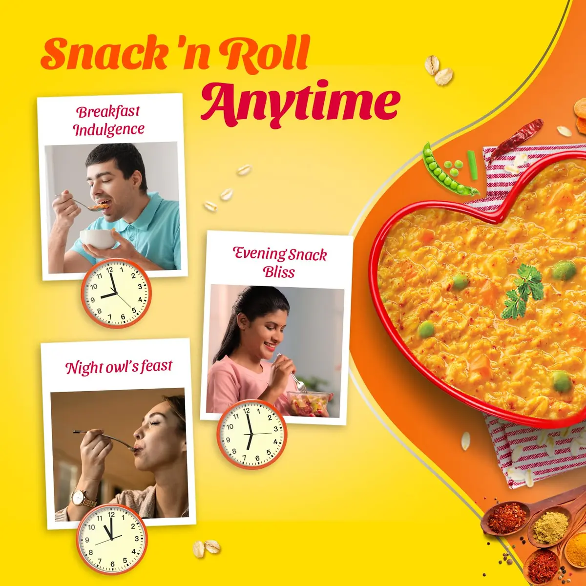 Saffola Classic Masala Oats 39g (1.34 oz) | Ready in 3 Minutes, Vegetarian Indian Breakfast Cereal - view 5