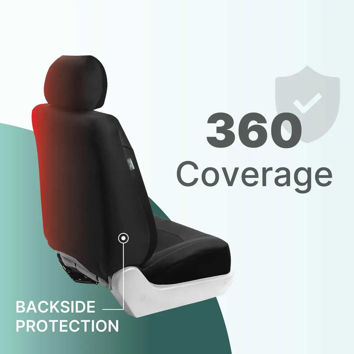 FH Group Front Set Faux Leather Car Seat Cover for Low Back Seat with Removable Headrest | Universal Fit, Easy to Clean, Gray - view 5