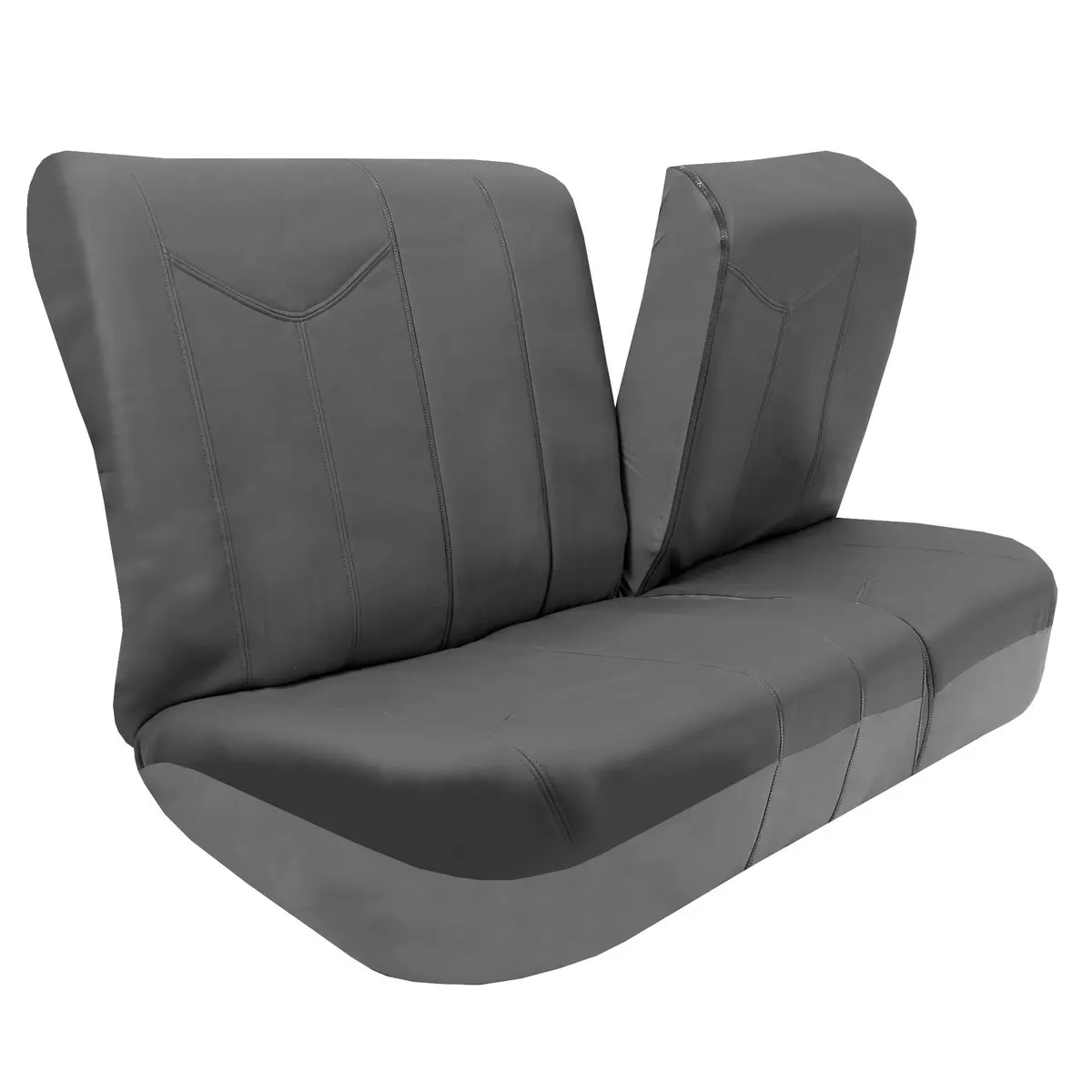 FH Group Full Set Faux Leather Car Seat Covers - Universal Fit, Low Back, Airbag Compatible, Split Bench, Gray | Protect & Enhance Interior - view 5