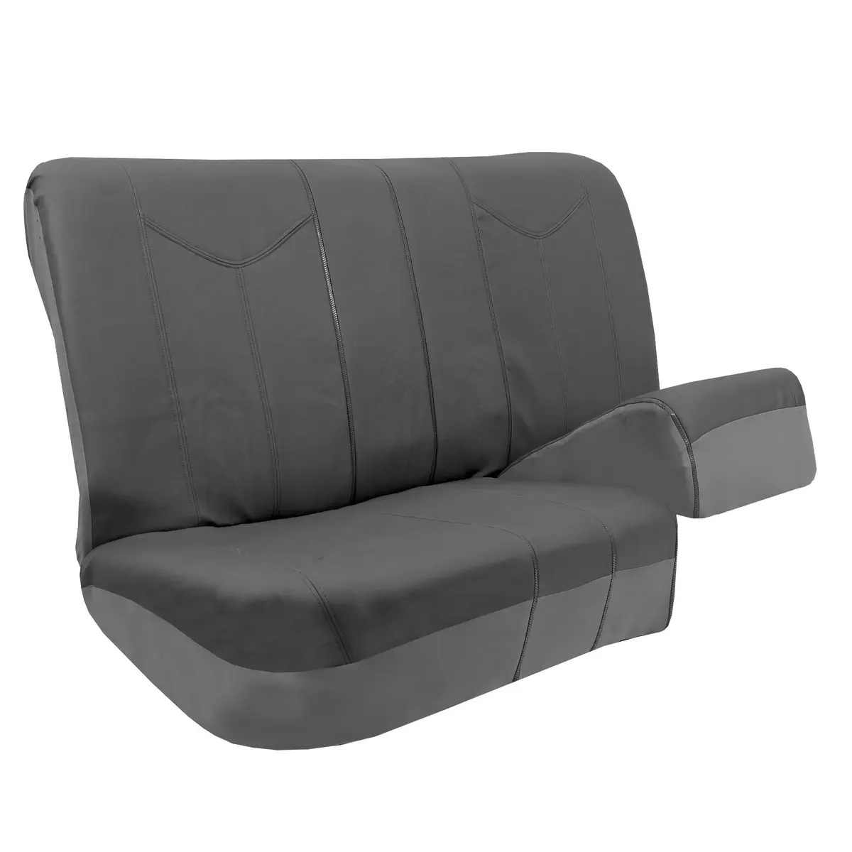 FH Group Full Set Faux Leather Car Seat Covers - Universal Fit, Low Back, Airbag Compatible, Split Bench, Gray | Protect & Enhance Interior - view 6