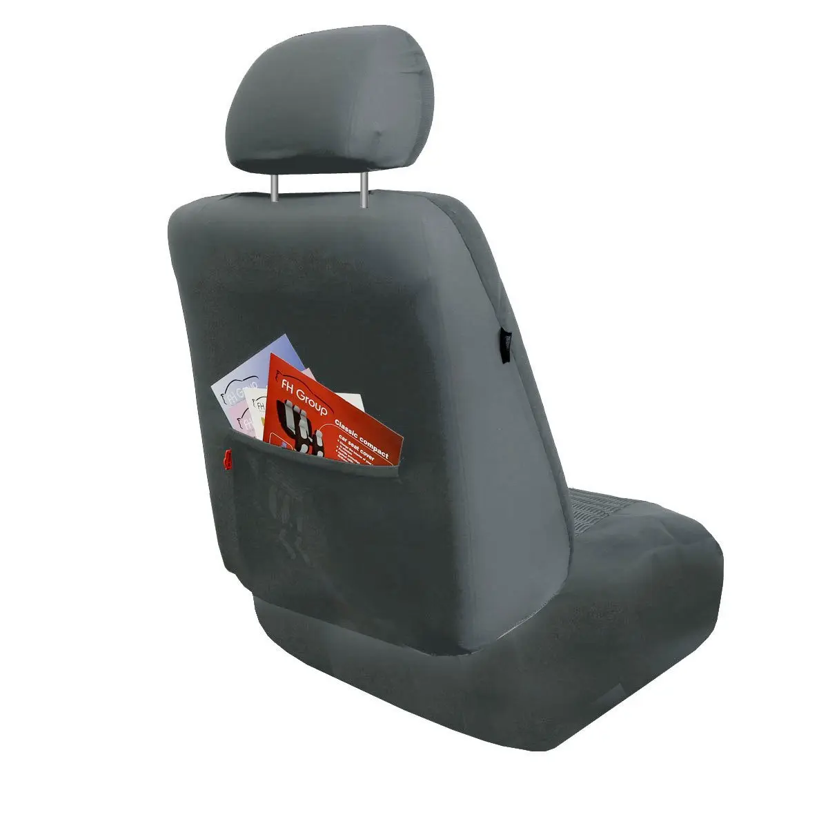 FH Group Full Set Faux Leather Car Seat Covers - Universal Fit, Low Back, Airbag Compatible, Split Bench, Gray | Protect & Enhance Interior - view 4