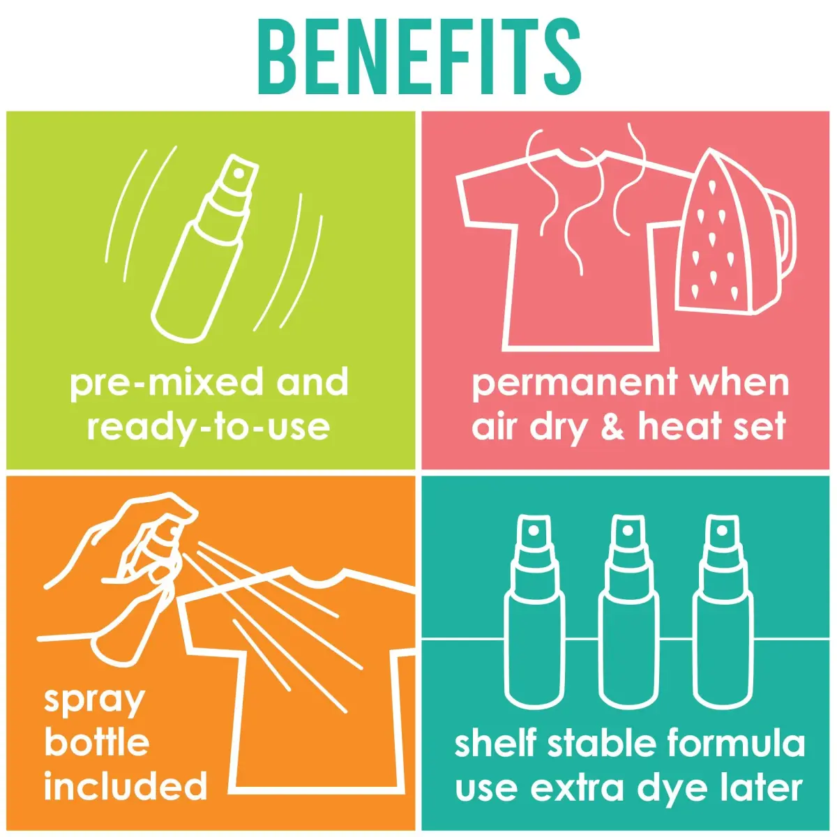 S·E·I Aqua Tie Dye Spray Bottle 59ml (2 fl oz) | Permanent Fabric Dye for DIY Projects - view 2