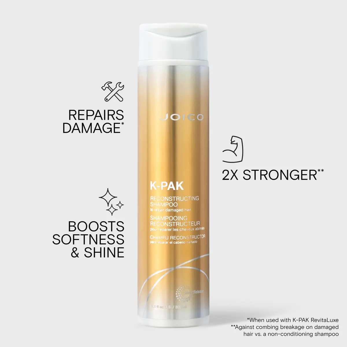 Joico K-PAK Daily Shampoo & Conditioner Set to Repair Damage 10.1 oz | Rebuilds & Hydrates - view 3
