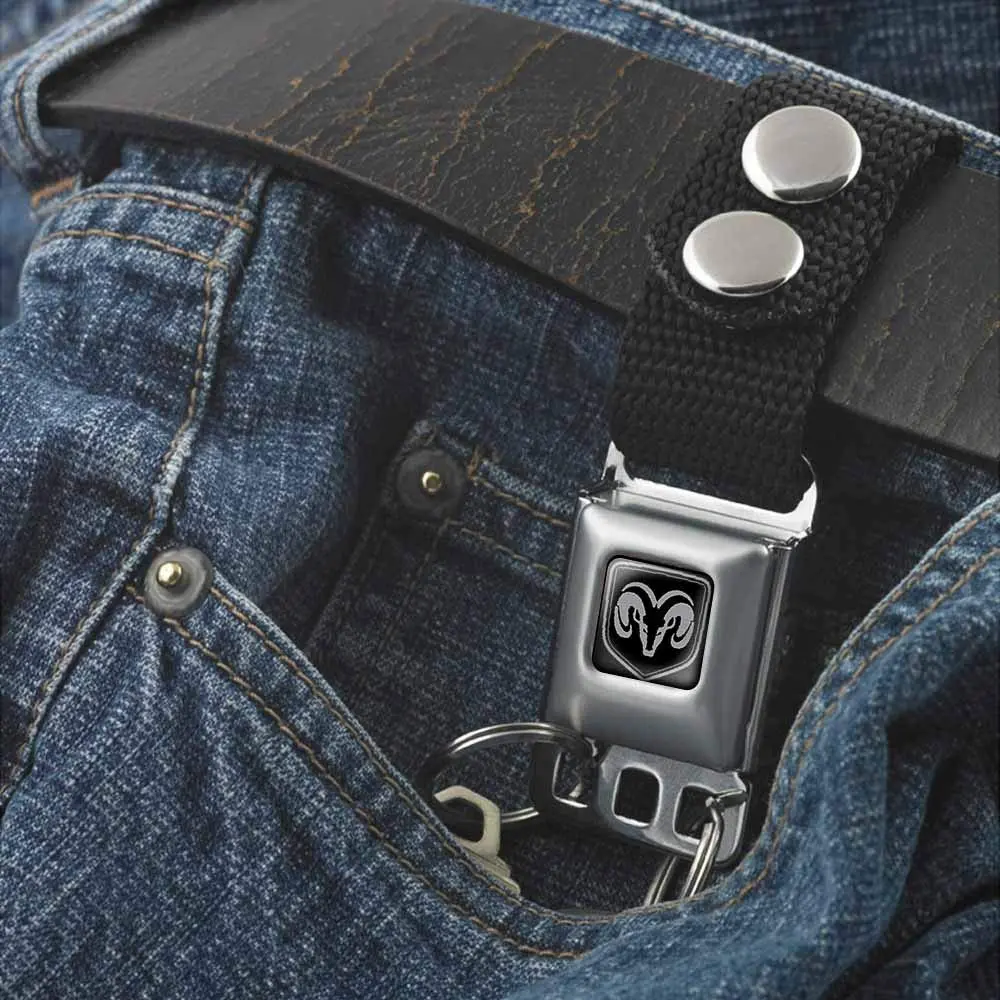 Buckle-Down Ram Seatbelt Buckle Keychain | Authentic Made in USA, Durable Nylon & Steel, Unisex (4.5" x 1") - view 3