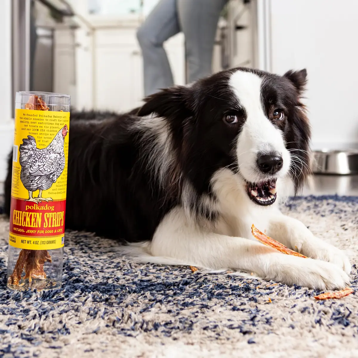 Polkadog Chicken Jerky for Dogs | Single Ingredient, USA Dehydrated Treats, 4oz Tube - view 7