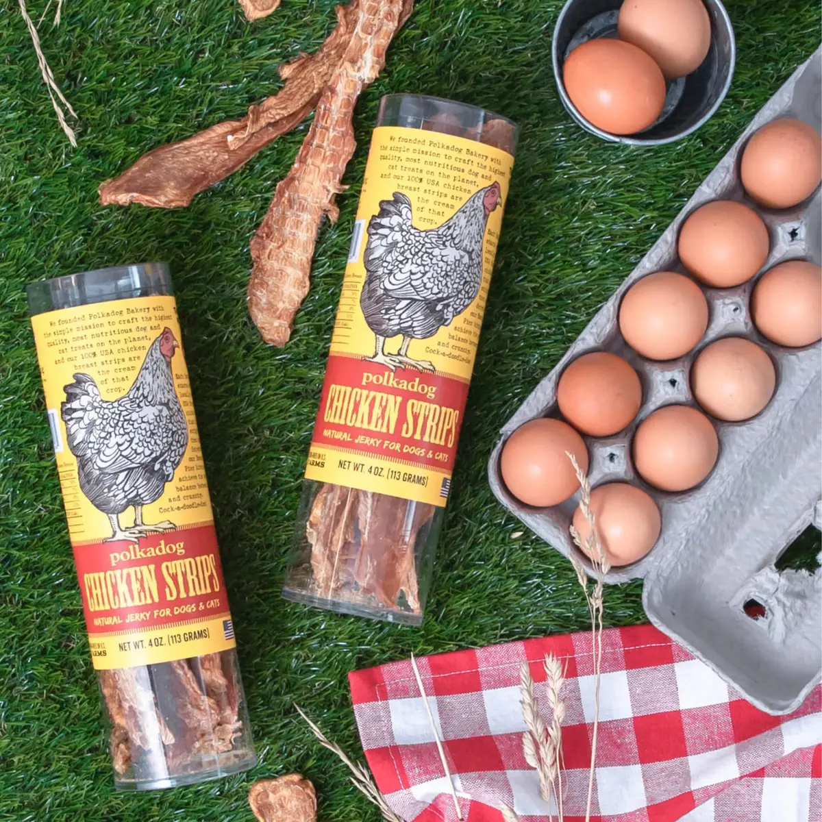 Polkadog Chicken Jerky for Dogs | Single Ingredient, USA Dehydrated Treats, 4oz Tube - view 9