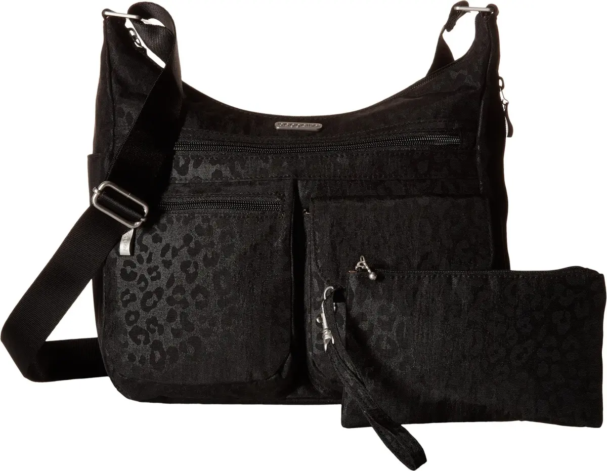 Baggallini Everywhere Crossbody Bag Black Cheetah Emboss 28cm (11in) | Stylish & Practical for Daily Travel - view 6