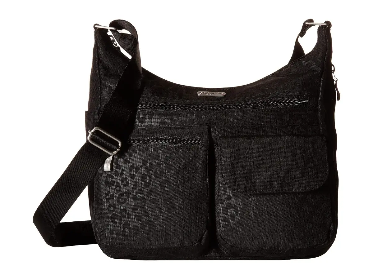 Baggallini Everywhere Crossbody Bag Black Cheetah Emboss 28cm (11in) | Stylish & Practical for Daily Travel - main product image