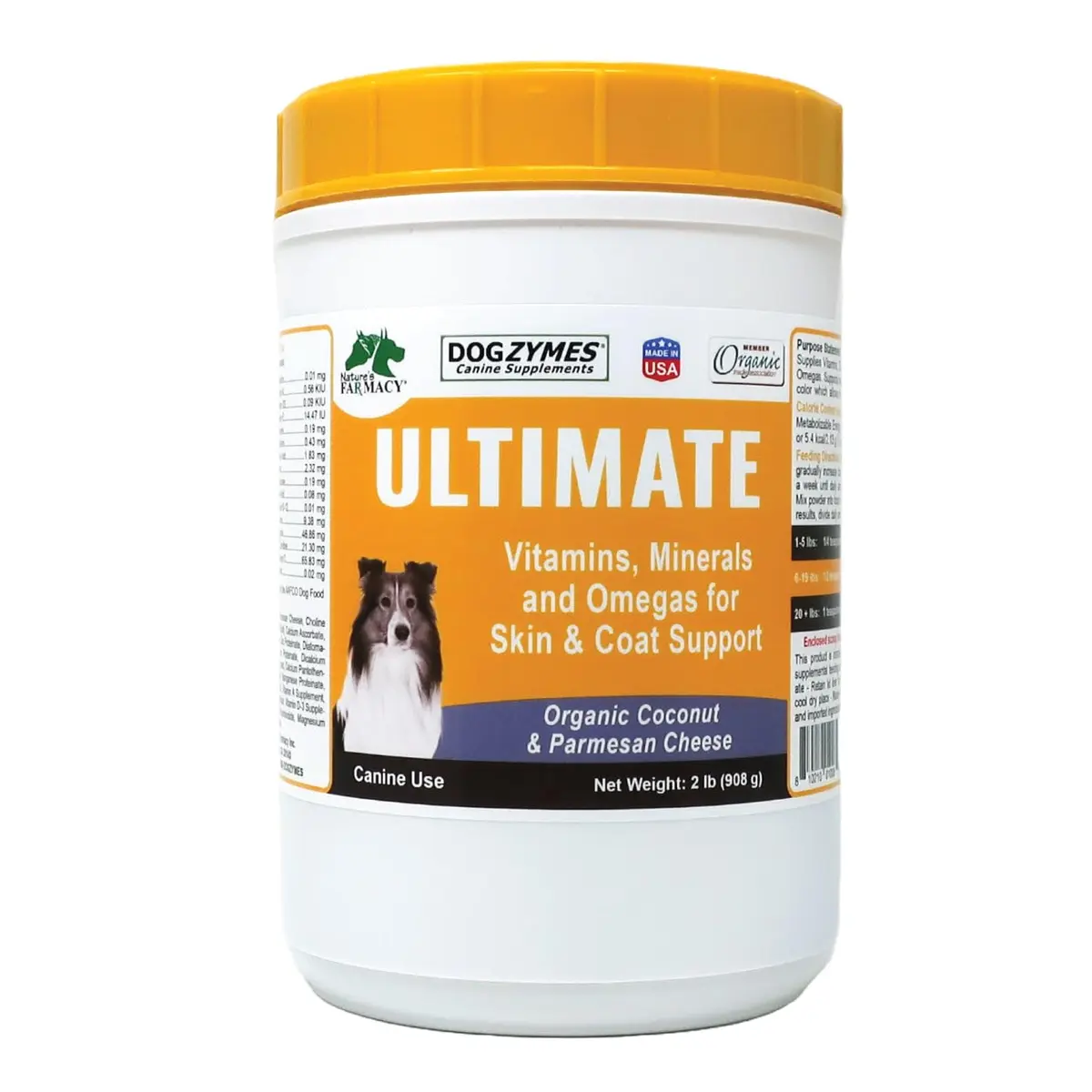 Dogzymes Ultimate Skin and Coat with Algal Oil and Organic Coconut | Omega-3 & Organic Ingredients (2 Pound) - main product image