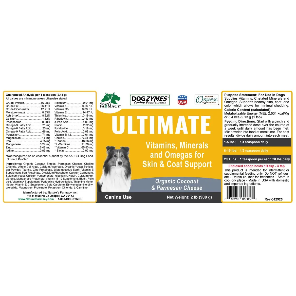 Dogzymes Ultimate Skin and Coat with Algal Oil and Organic Coconut | Omega-3 & Organic Ingredients (2 Pound) - view 9