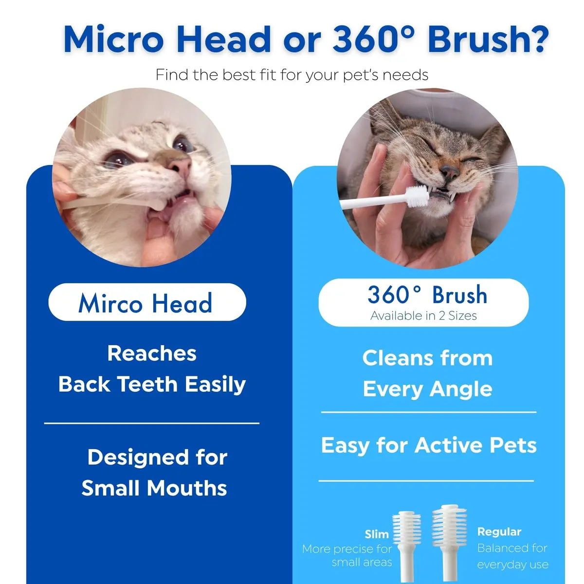 MIND UP Cat Toothbrush with Micro Head, 15° Angled Design for Easier Reach, Pet Toothbrush for Cats & Kittens, Gentle Everyday Brushing, Made in Japan - view 5